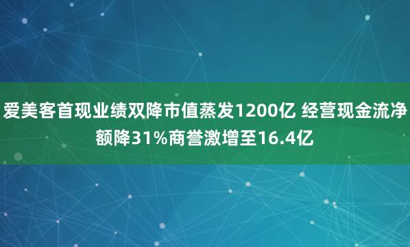 爱美客首现业绩双降市值蒸发1200亿 经营现金流净额降31%商誉激增至16.4亿